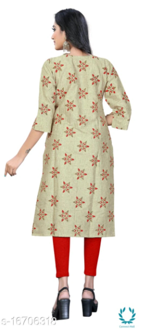 Women Cotton Maternity Applique Kurti - M (Bust Size: 38 in, Size Length: 44 in) , Light Green, Cotton, Single
